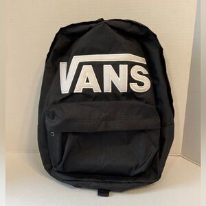 Vans Black Backpack with White Logo